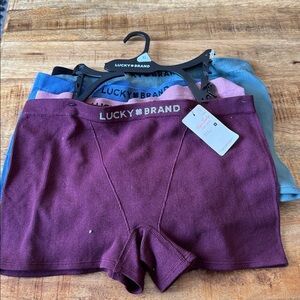 Lucky Brand Ribbed Knit 5 pack seamless boyShorts women’s underwear NEW large